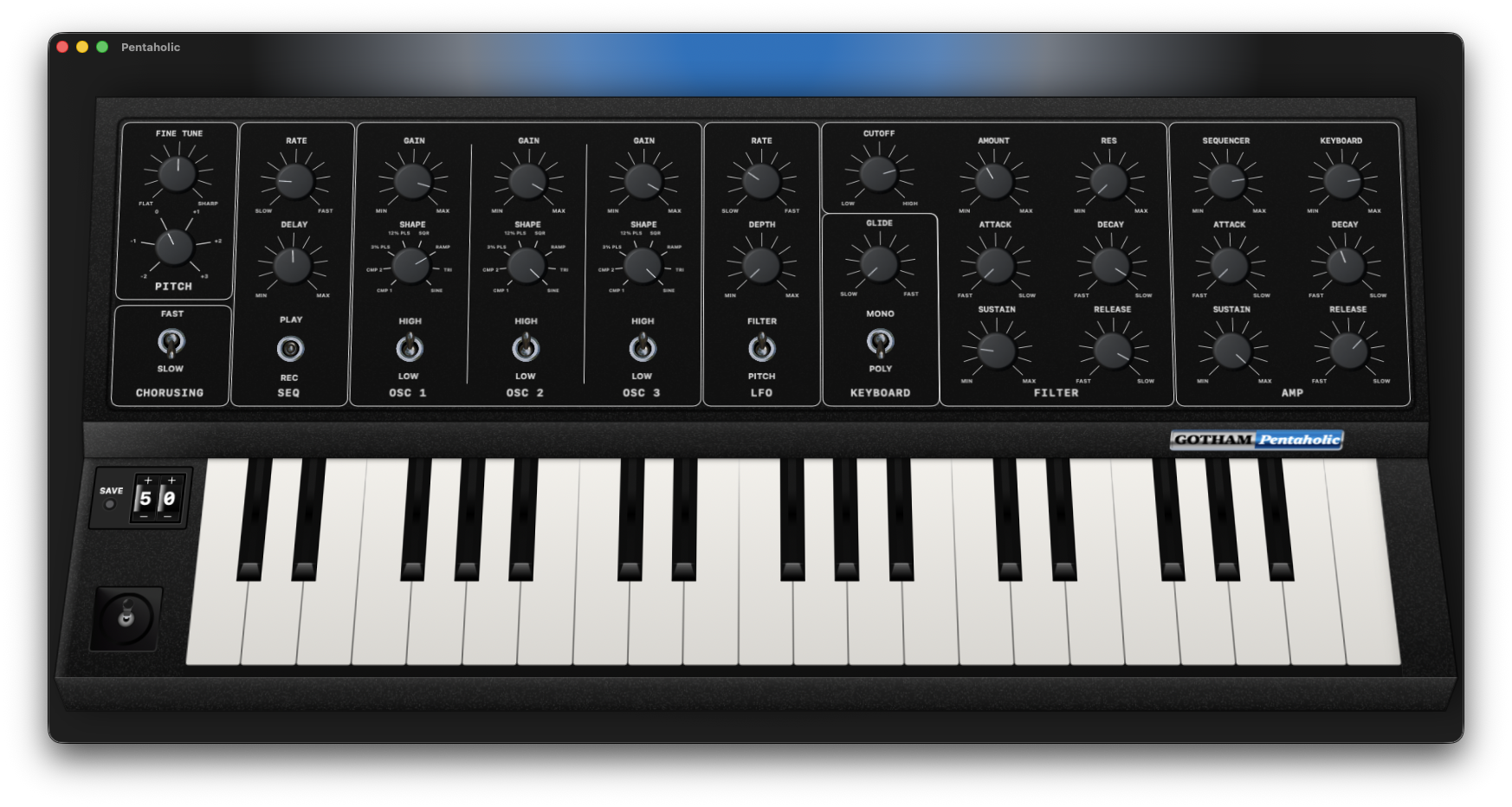 Classic Dark Synthesizer Interface